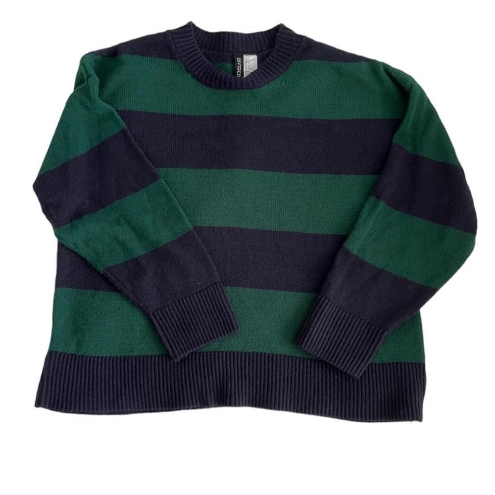 H&M Navy and Green Sweater